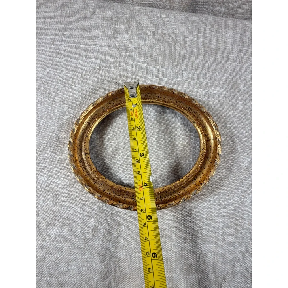 Pair Vintage Italian Gilt Oval Frames Florentine Gold Wood Open Frames